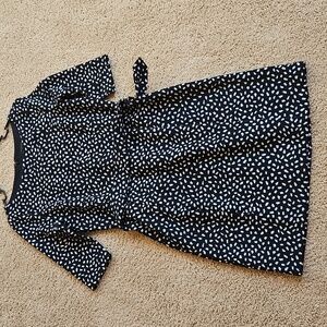 Ann Taylor Black & White Spotted Sweater Dress